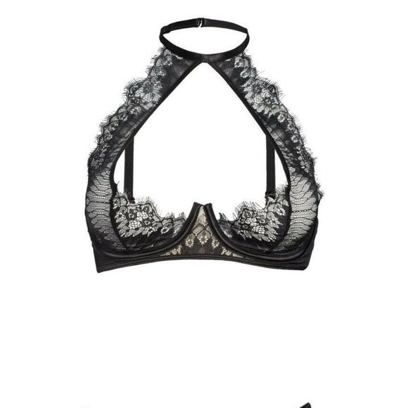 Oh La La Cheri Liliana Lace Cutout Bra Black Med - Picture 7 of 12